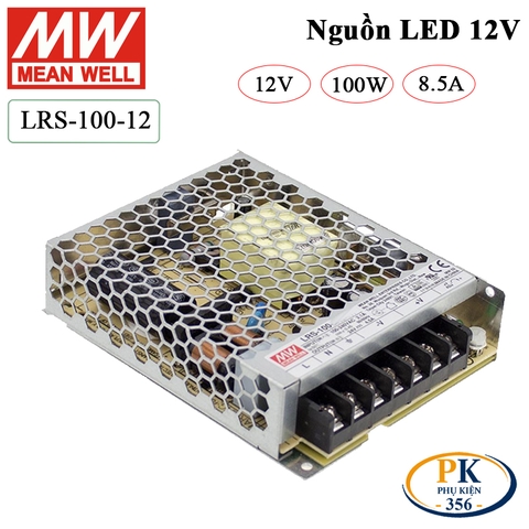 Bộ nguồn led 12V-8.5A Meanwell LRS-100-12 100W 12V