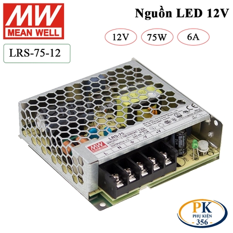 Bộ nguồn led DC 12V-6A Meanwell LRS-75-12 75W