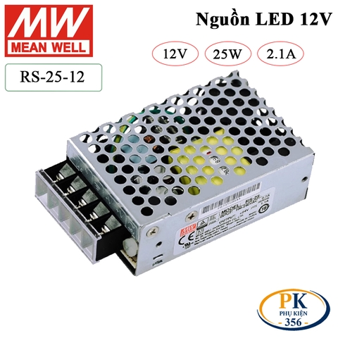Bộ nguồn led 12V-2.1A Meanwell RS-25-12 25W 12V