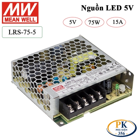 Bộ nguồn led DC 5V-14A Meanwell LRS-75-5 75W