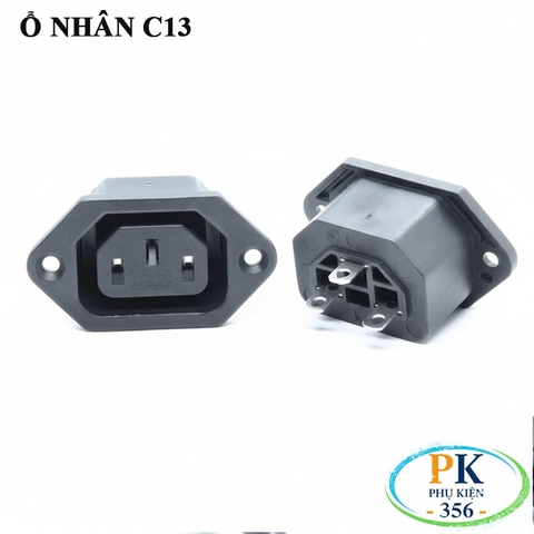 Ổ cắm nguồn điện C13 OEM – Dùng cho PC, UPS, DPU, Nồi cơm, Ấm nước – 2500W