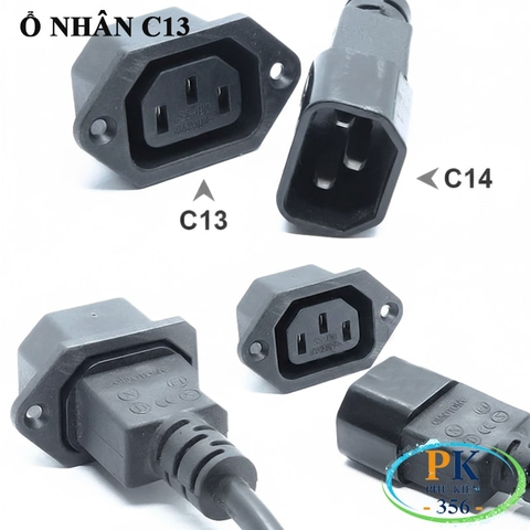 Ổ cắm nguồn điện C13 OEM – Dùng cho PC, UPS, DPU, Nồi cơm, Ấm nước – 2500W