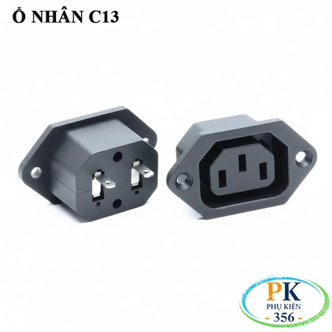 Ổ cắm nguồn điện C13 OEM – Dùng cho PC, UPS, DPU, Nồi cơm, Ấm nước – 2500W