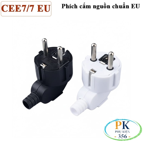 Đầu phích cắm nguồn chuẩn EU CEE 7/7 Schuko 2 chân 250V-16A | Cho thiết bị dân dụng, UPS, máy tính – An toàn & bền bỉ
