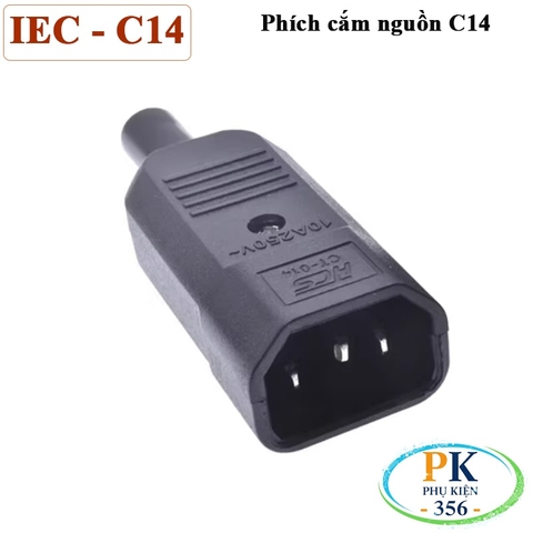 Phích cắm nguồn IEC C14 | Chân hợp kim đồng-niken mạ niken – Bền bỉ, an toàn cho server, UPS, PDU