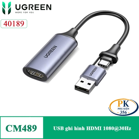 USB ghi hình HDMI 1080@30Hz Ugreen 40189 CM489