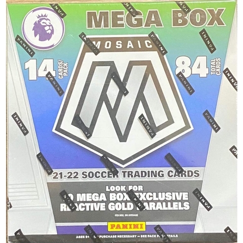 Hộp thẻ bóng đá Panini Mosaic EPL Gold Mega Box 2021/22