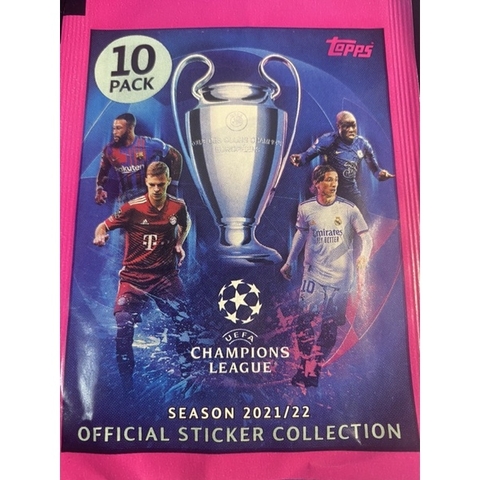 Gói thẻ Topps UEFA Champions League Stickers Collection 2021/22 pack
