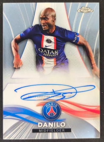 DANILO ON CARD AUTO TOPPS PSG SET CHROME TLO