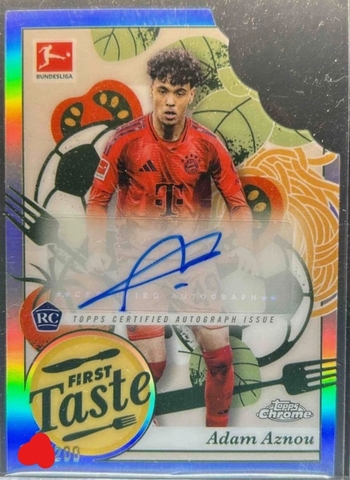 2024-25 Topps Chrome Bundesliga Adam Aznou First Taste Auto RC BAYERN MUNICH TLO
