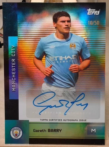 GARETH BARRY AUTO MC MAN CITY TOPPS SET TLO /50