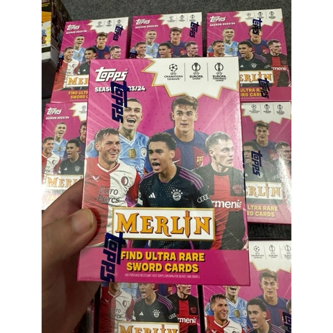 Hộp thẻ bóng đá Topps Merlin UCC Blaster 2023/24