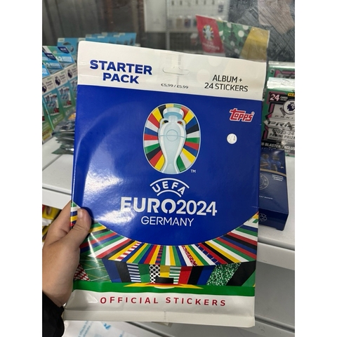 Gói thẻ hình dán Topps UEFA EURO 2024 Starter Pack kèm Album