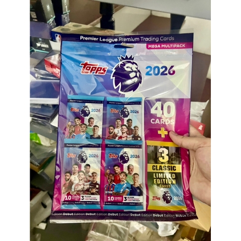 Gói thẻ cầu thủ Topps Premier League Mega Multipack 2025/26