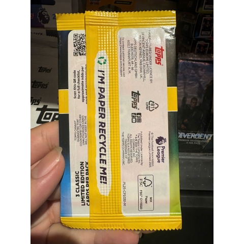 [ Limited Pack 3 Thẻ ] Gói Thẻ Cầu Thủ Bóng Đá Topps Premier League Limited Pack 2025/26 3 thẻ