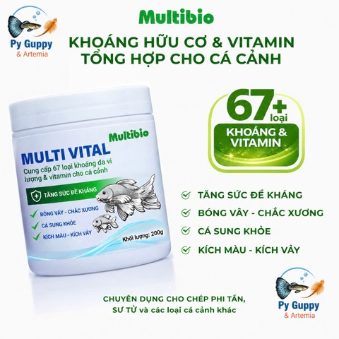 🐠 BỘ SẢN PHẨM CHĂM SÓC CÁ CẢNH CHUYÊN NGHIỆP MULTIBIO - TH UỐC TÍM - KHOÁNG MULTI VITAL - VITAMIN C🐠