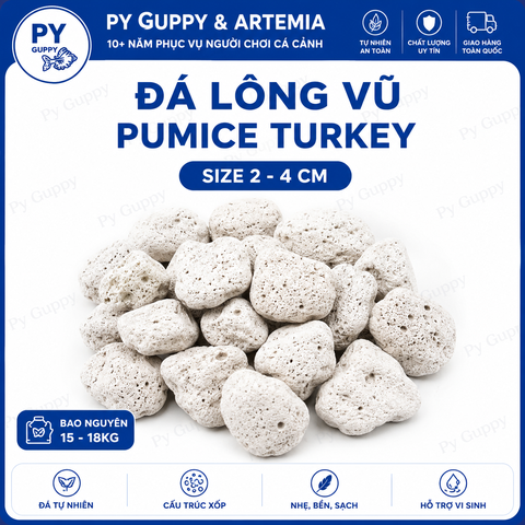 [Nguyên Bao 15Kg ( 20 Lít ) ] Nham Thạch Trắng Pumice Turkey Đá Lông Vũ Làm Vật Liệu Lọc Hồ Cá Giá Thể Vi Sinh Trồng Cây Thủy Sinh