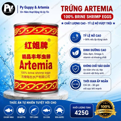 Trứng Artemia lon vàng Trung quốc tỷ lệ nở 85%