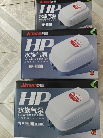 Máy Sục Khí Công Suất Lớn, Siêu Êm, Độ Bền Cao Máy ATMAN HP – 4000 / 8000 / 12000 / 16000 Phù Hợp Cho Các Hồ Cá