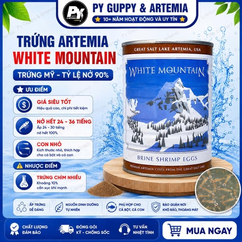 Trứng Artemia mỹ White Mountain Great Salt Lake USA ( TLN 80% )