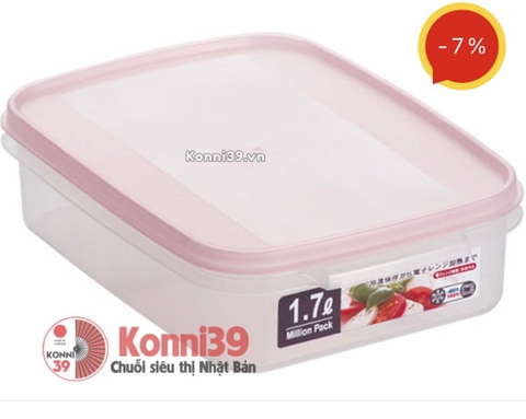 Hộp nhựa Yamada dáng thấp 1.7L - hồng