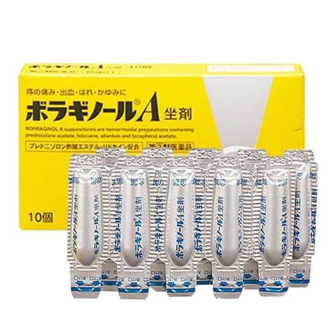 Viên đặt trĩ chữ A Boraginol hộp 10 viên