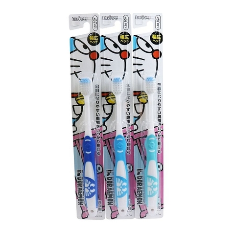 Bàn chải đánh răng Ebisu đầu rộng hình Doraemon cho bé