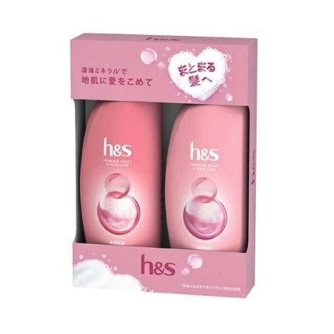 Dầu gội xả HS Premium Scalp & Hair Care 370ml (3 loại) (Hồng - Tóc xơ rối, hư tổn)