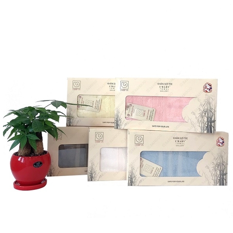 Khăn tắm sợi tre S'Baby 70x130cm có hộp (nhiều màu)