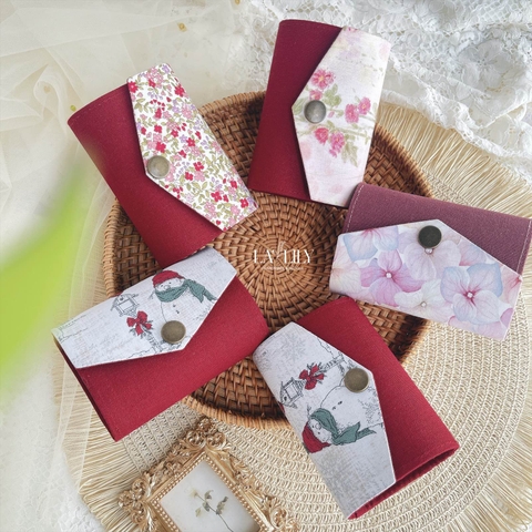 Ví Mi Ni Nắp Chéo Tone Đỏ