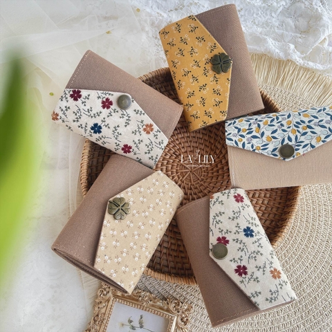 Ví Mi Ni Nắp Chéo Tone Nâu