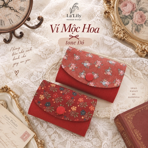 Ví Nhỏ Mộc Hoa Tone Đỏ