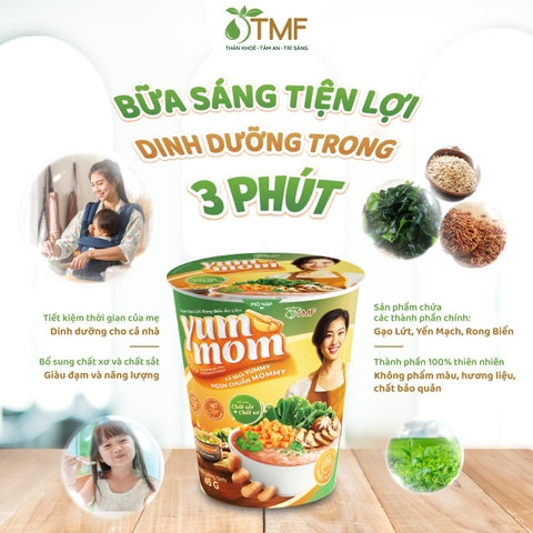 Cháo Gạo Lứt Rong Biển Ăn Liền Yummom TMF