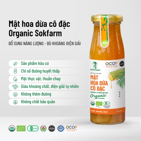 Mật Hoa Dừa Cô Đặc Organic Sokfarm