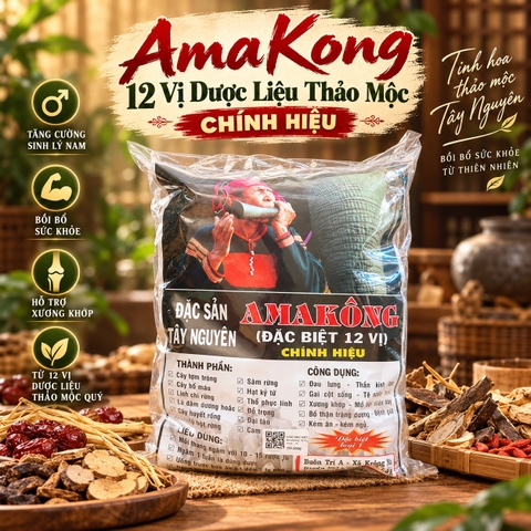 (LOẠI ĐẶC BIỆT - CHÍNH HIỆU) AmaKong 12 Vị Dược Liệu Thảo Mộc Thơm Dịu Hỗ Trợ Sức Khỏe Tự Nhiên An Toàn - Bí Truyền Núi Rừng Tây Nguyên
