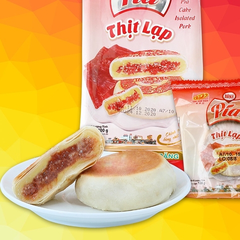 Bánh Pía Thịt Lạp Tân Huê Viên 400gr, Đặc Sản Sóc Trăng (Gói 4 Cái)