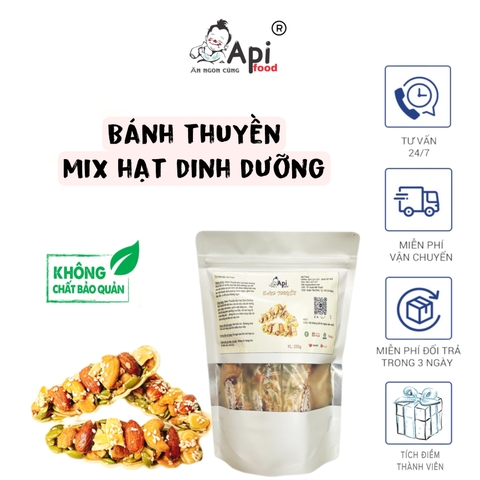 Bánh Thuyền Mix Hạt Dinh Dưỡng, Dành Cho Mọi Lứa Tuổi - Ăn Vặt Api Food