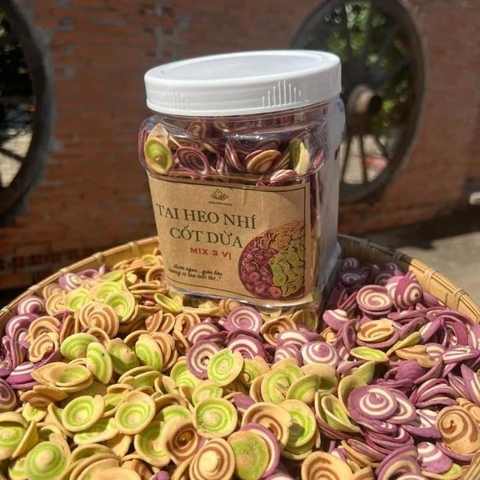 Bánh Tai Heo Nhí Cốt Dừa Món Ăn Tuổi Thơ Mix 3 Vị - Ăn Vặt Api Food