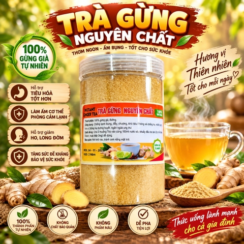 Trà Gừng Hoà Tan Nguyên Chất 500gr