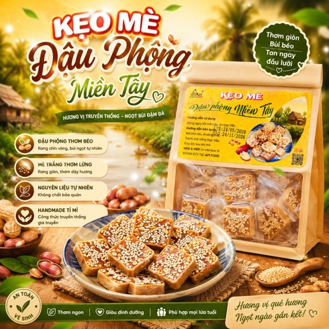 Kẹo Mè Xửng Đậu Phộng Miền Tây 500gr