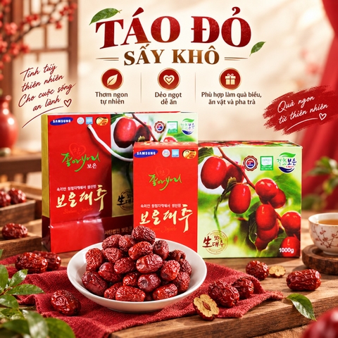 Táo Đỏ Sấy Khô Hàn Quốc 1000gr – Món Quà 