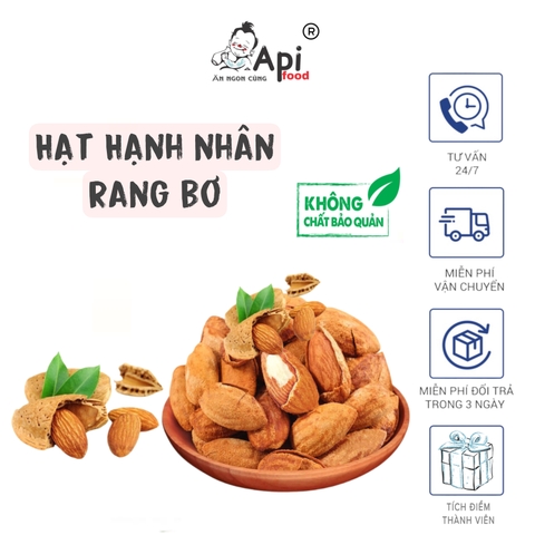 Hạt Hạnh Nhân Rang Bơ USA Vỏ Mỏng Api Food - Hạt Dinh Dưỡng - Nuts, Ăn Vặt