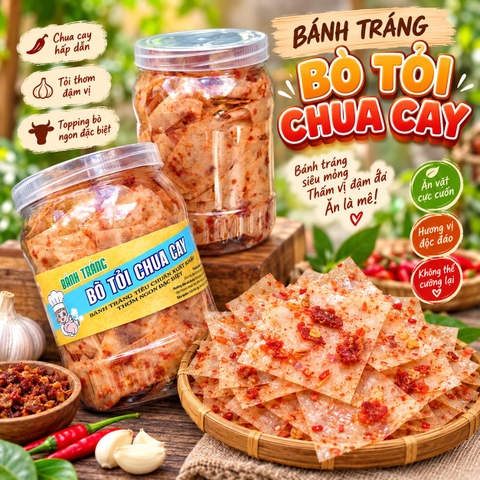 Bánh Tráng Tỏi Bò Chua Cay Ngon Khó Cưỡng