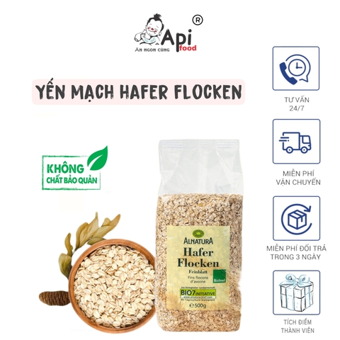 Yến Mạch Đức Hafer Flocken Nguyên Hạt - Bổ Sung Chất Sơ, Vitamin, Hạt Ngũ Cốc