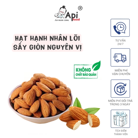 Hạnh Nhân Lõi Rang Sấy Mộc Chín Giòn Api Food - Hạt Dinh Dưỡng - Snack, Nuts,Food, Ăn Vặt