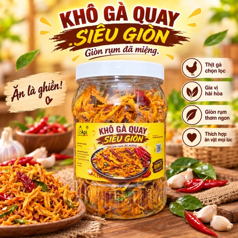 Khô Gà Quay Lá Chanh Siêu Giòn Siêu Ngon 500gr