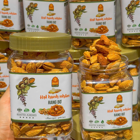 [ HỘP VUÔNG ] Hạnh Nhân Mỹ Rang Bơ Vỏ Mỏng Thơm Ngon - Hạt Dinh Dưỡng