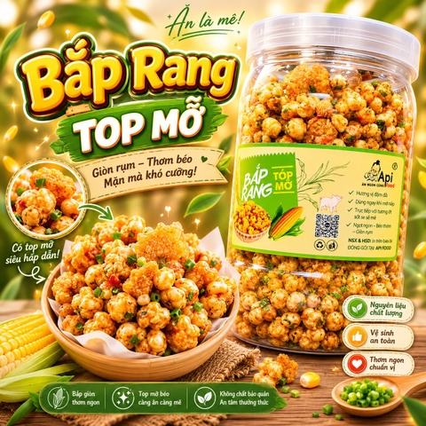 Bắp Rang Tóp Mỡ 500gr - Giòn Rùm Rụm, Nhâm Nhi Siêu Ngon