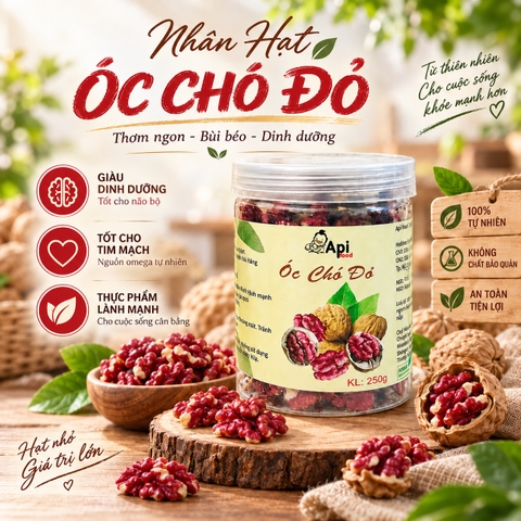 Nhân Hạt Óc Chó Đỏ Tách Vỏ - Hạt Dinh Dưỡng Organic Tốt Cho Sức Khỏe