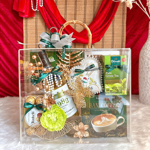 SET QUÀ TẾT MK05 – “SẮC XANH LÁ” VAL MICA SIÊU SANG (Hàng Đặt Trước 3-5 Ngày)